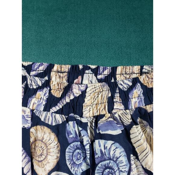 Calypso Pants Size Large Womens Blue Lightweight Linen Blend Pull On Cropped NWT - Picture 5 of 11